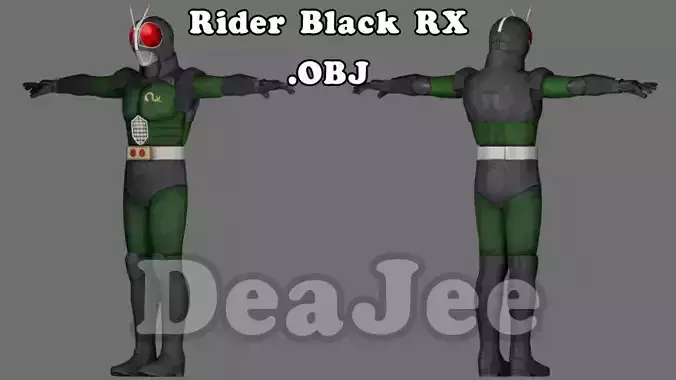 Masked rider black rx low poly  Low-poly 3D model