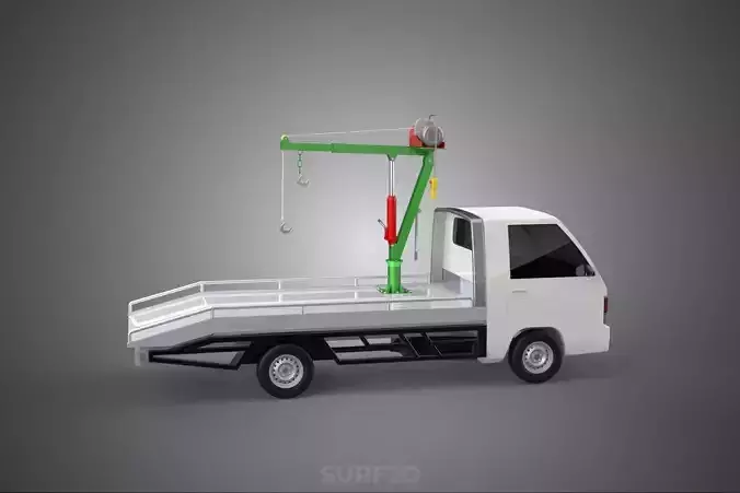 REMOTE ELECTRIC WINCH HOIST SWIVEL CRANE HOOK JIB TRUCK PICKUP 3D model