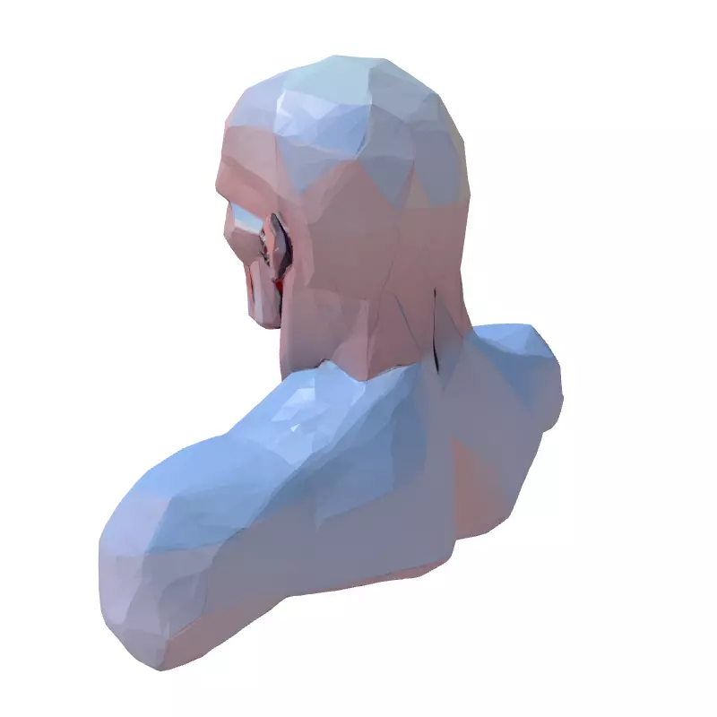 Low Poly Anatomical Male Torso Low-poly 3D model_5