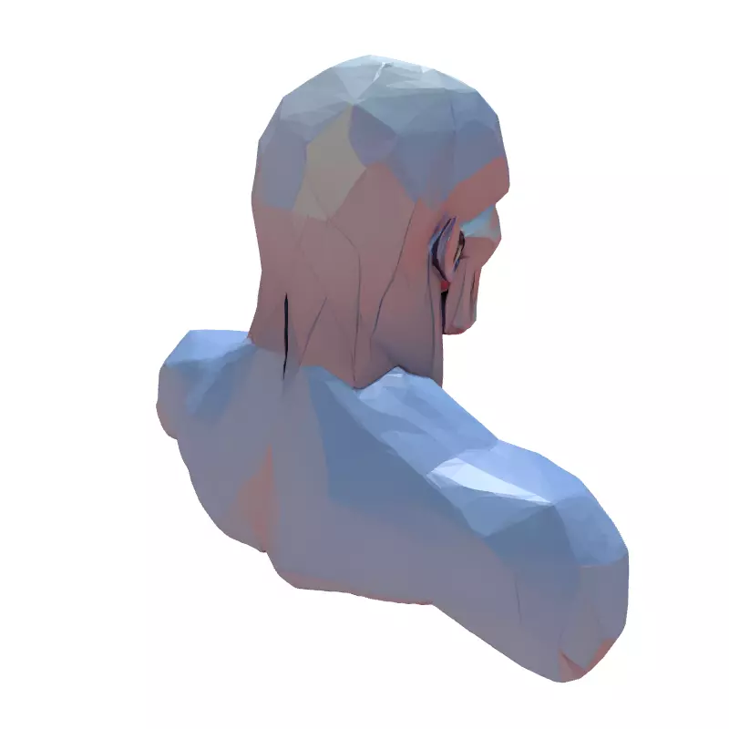 Low Poly Anatomical Male Torso Low-poly 3D model_6