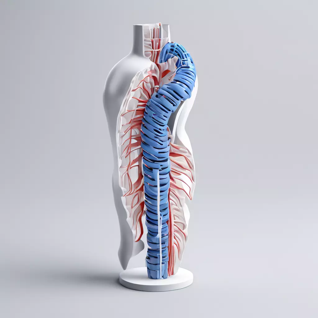 Stylized Human Spine and Vessels Low-poly 3D model_0