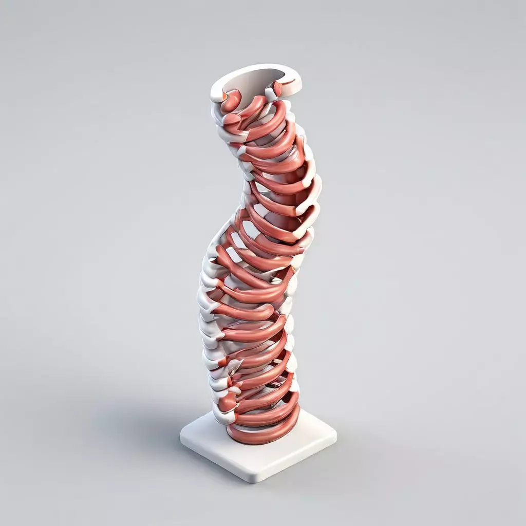 Realistic 3D Human Spine Model Low-poly 3D model_0