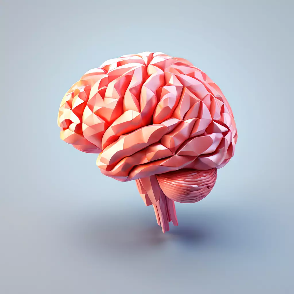 Low Poly Stylized Human Brain Low-poly 3D model_0