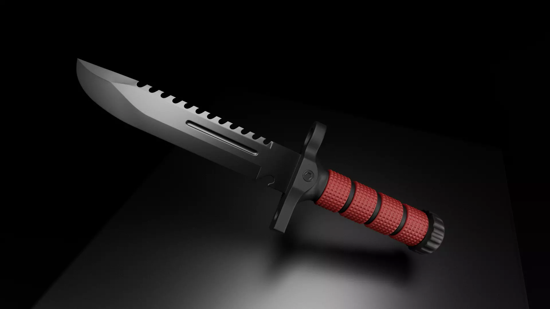 MK Fang Knife Tactical 3D Model Game Ready PBR Low Poly Low-poly 3D model_2
