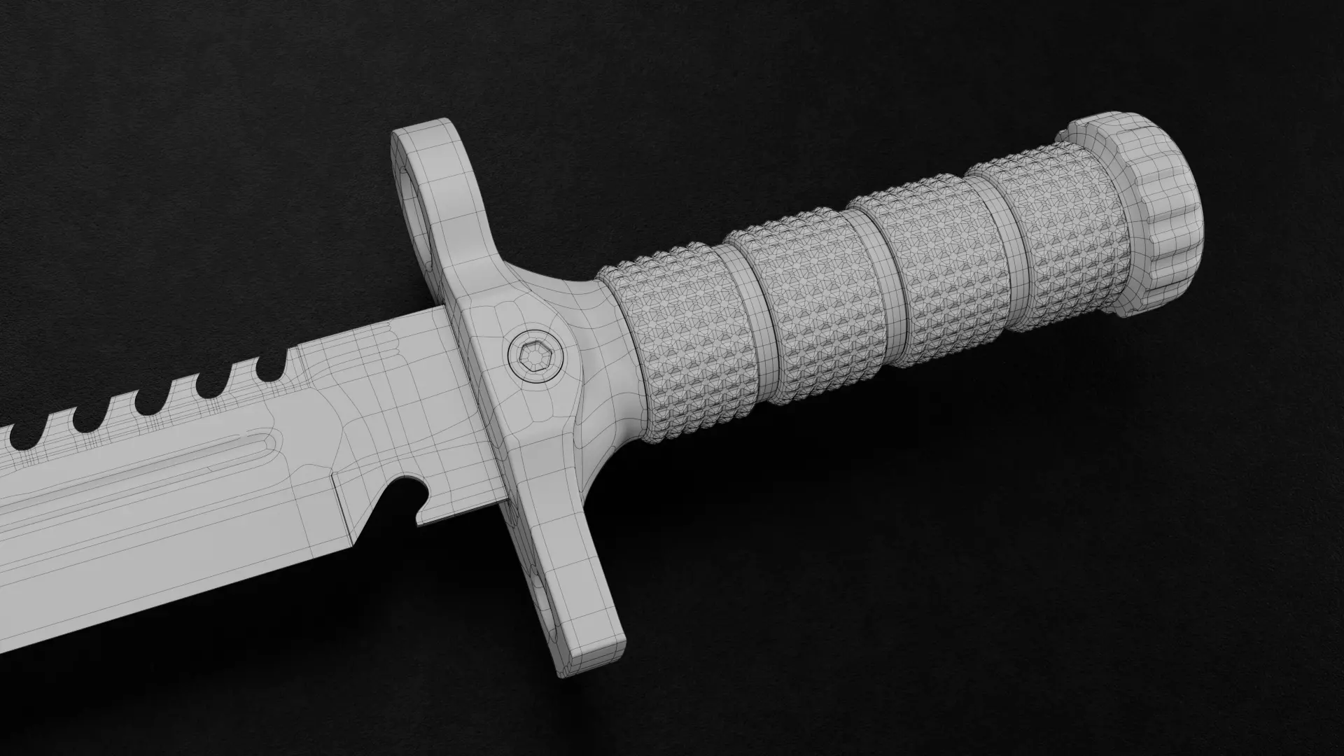 MK Fang Knife Tactical 3D Model Game Ready PBR Low Poly Low-poly 3D model_5