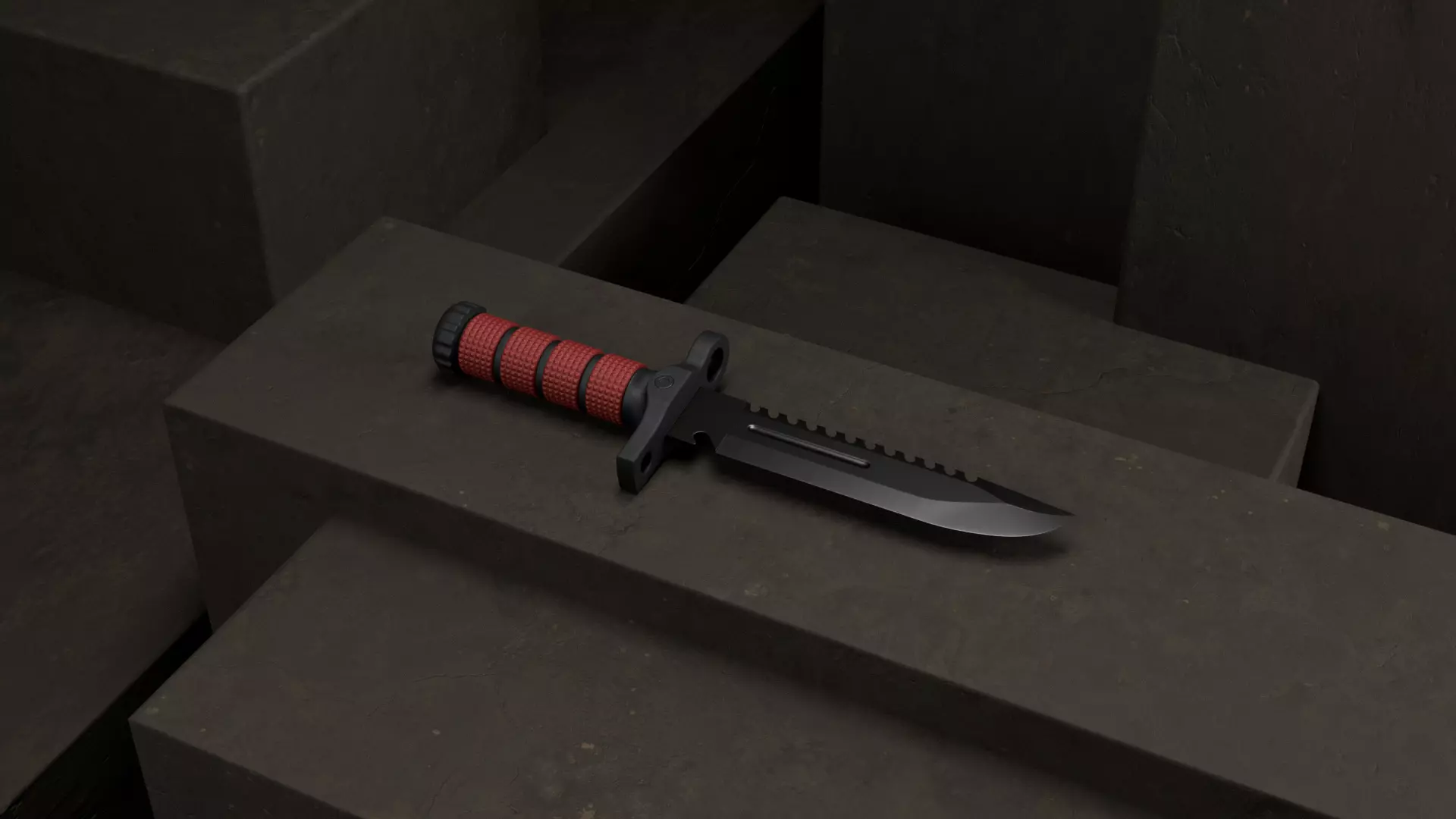 MK Fang Knife Tactical 3D Model Game Ready PBR Low Poly Low-poly 3D model_3