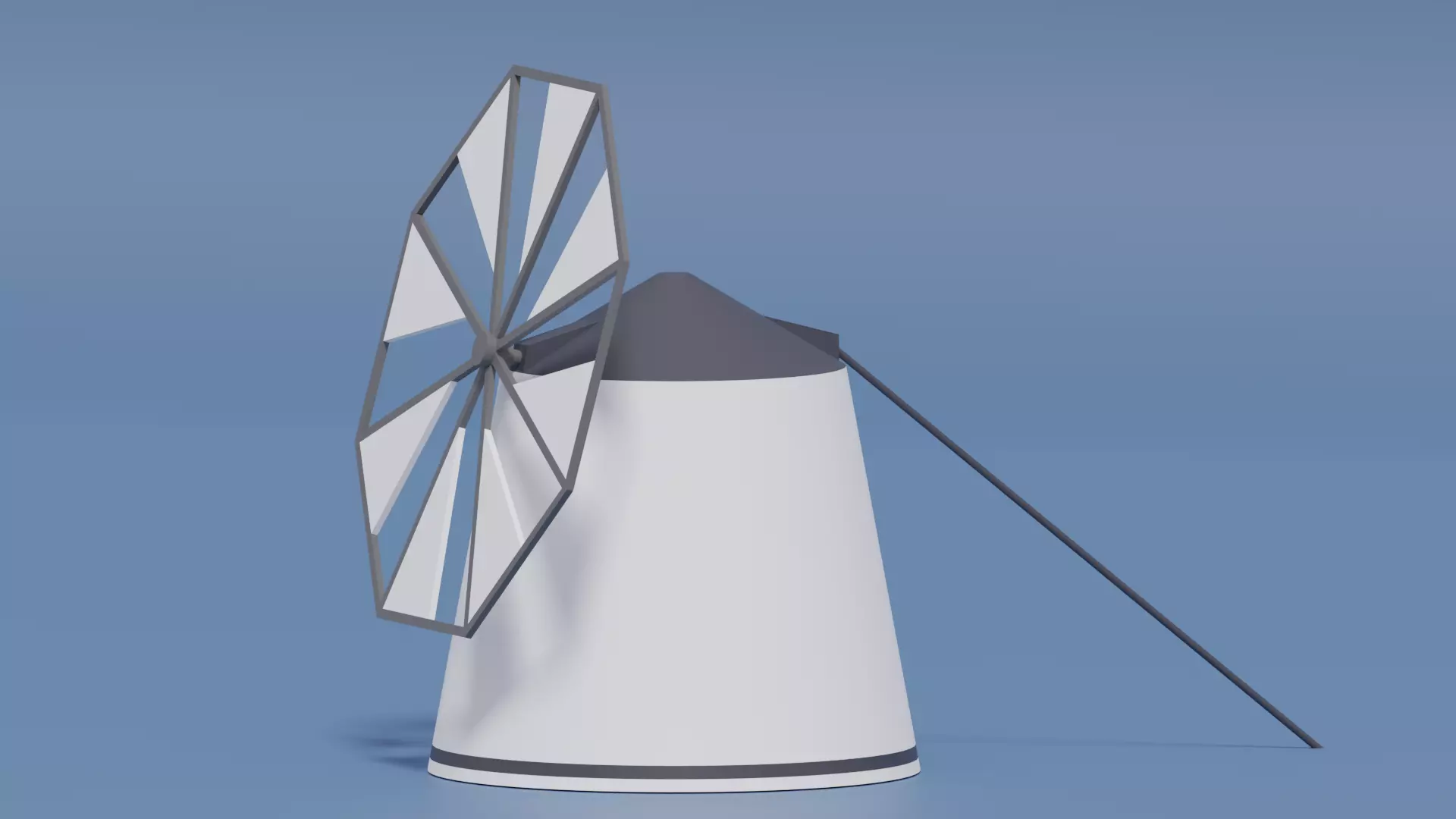 Cartoon Spanish Windmill 3D model_4