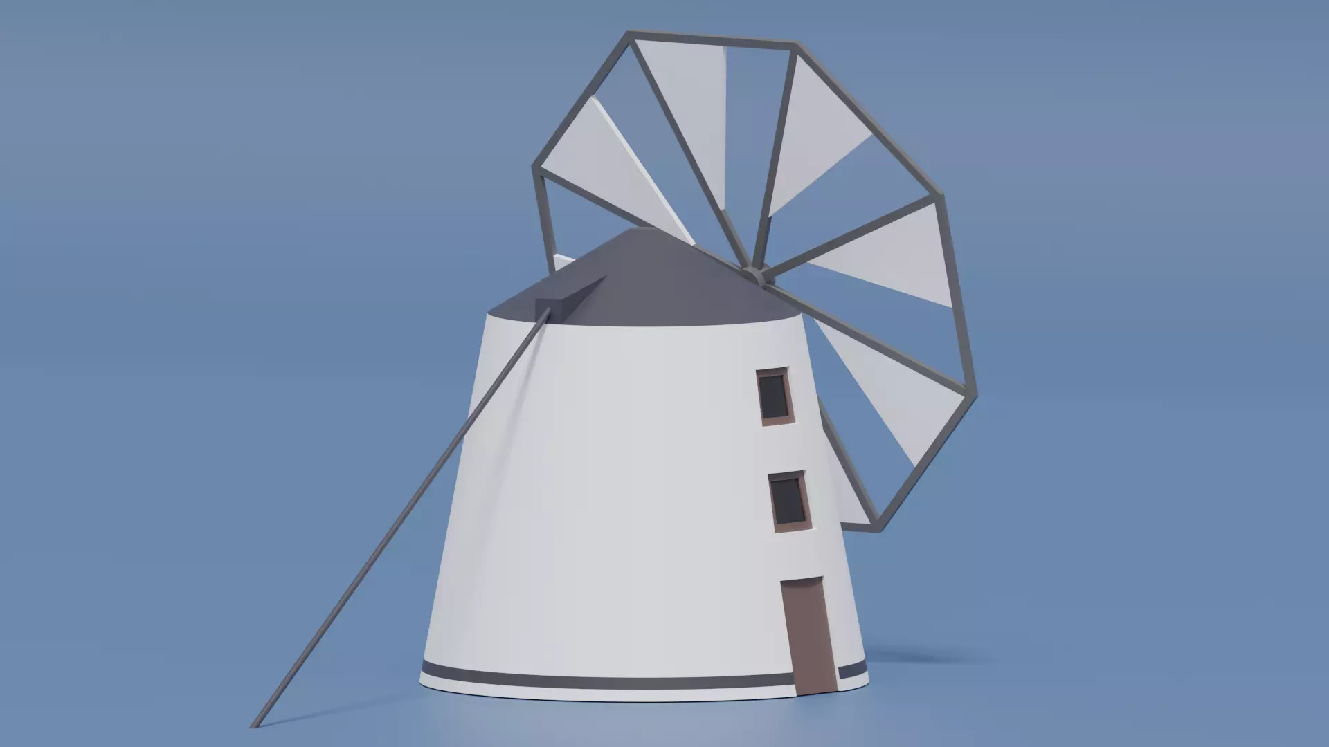 Cartoon Spanish Windmill 3D model_8