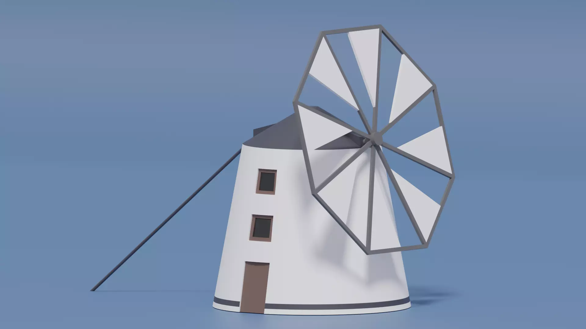 Cartoon Spanish Windmill 3D model_0
