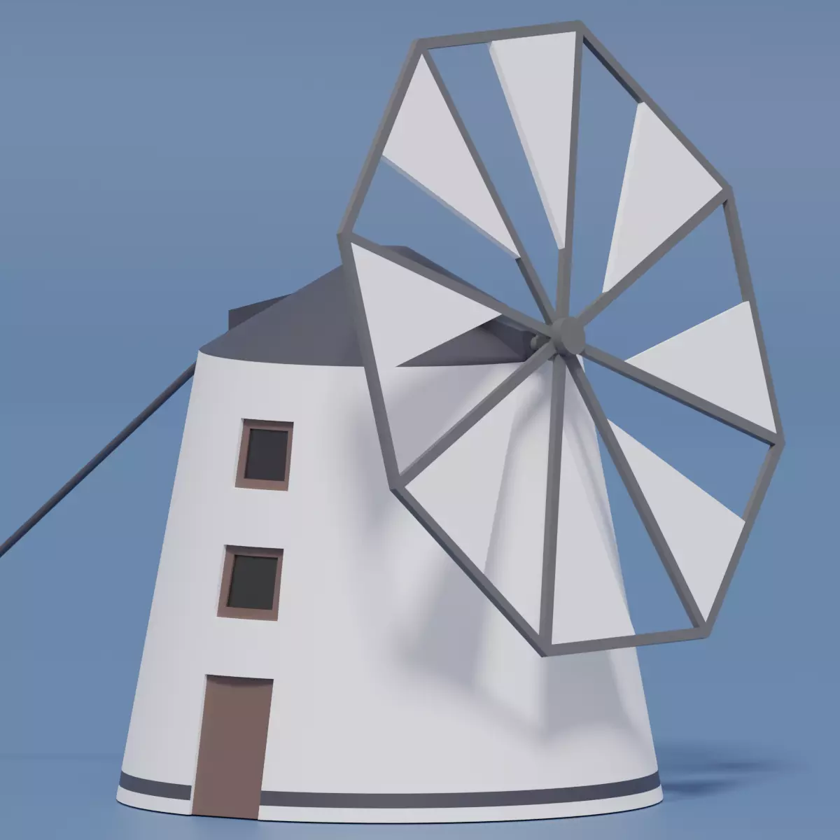 Cartoon Spanish Windmill 3D model_13