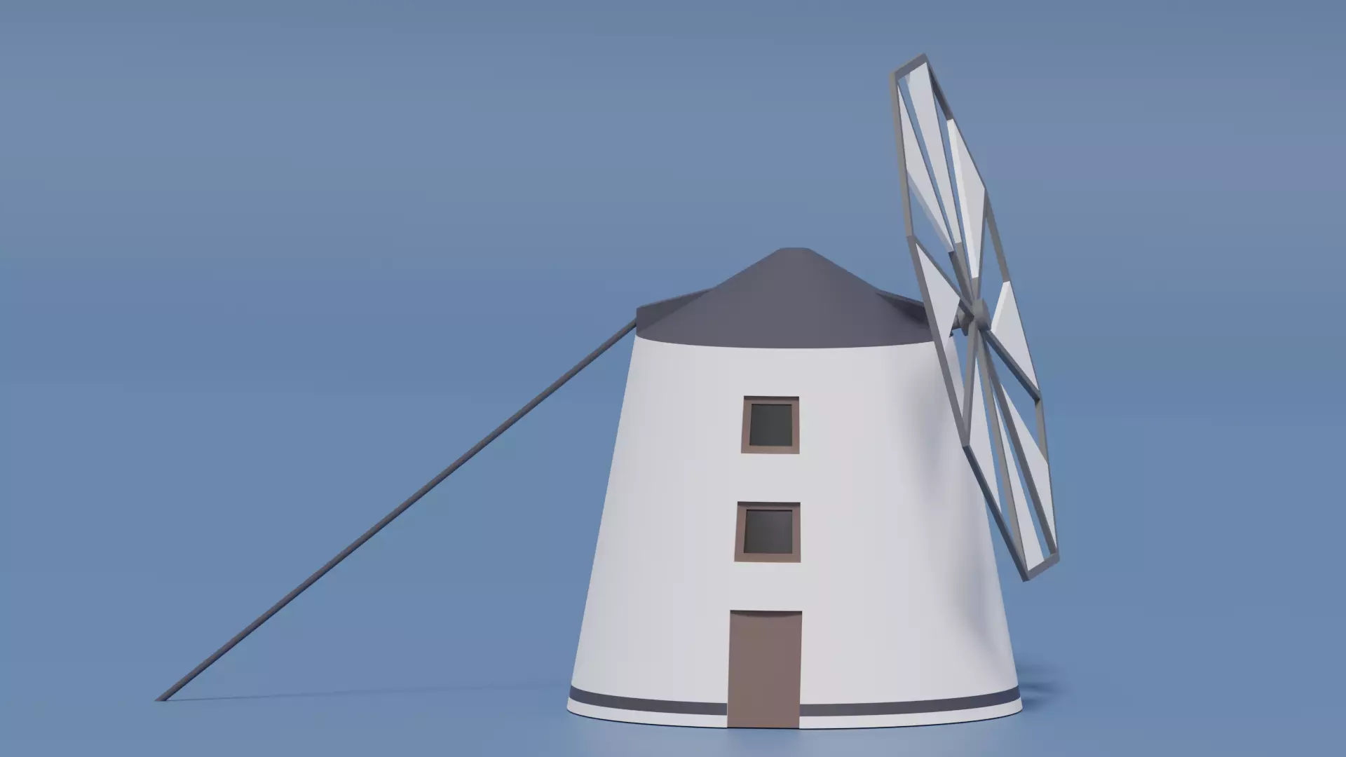 Cartoon Spanish Windmill 3D model_10