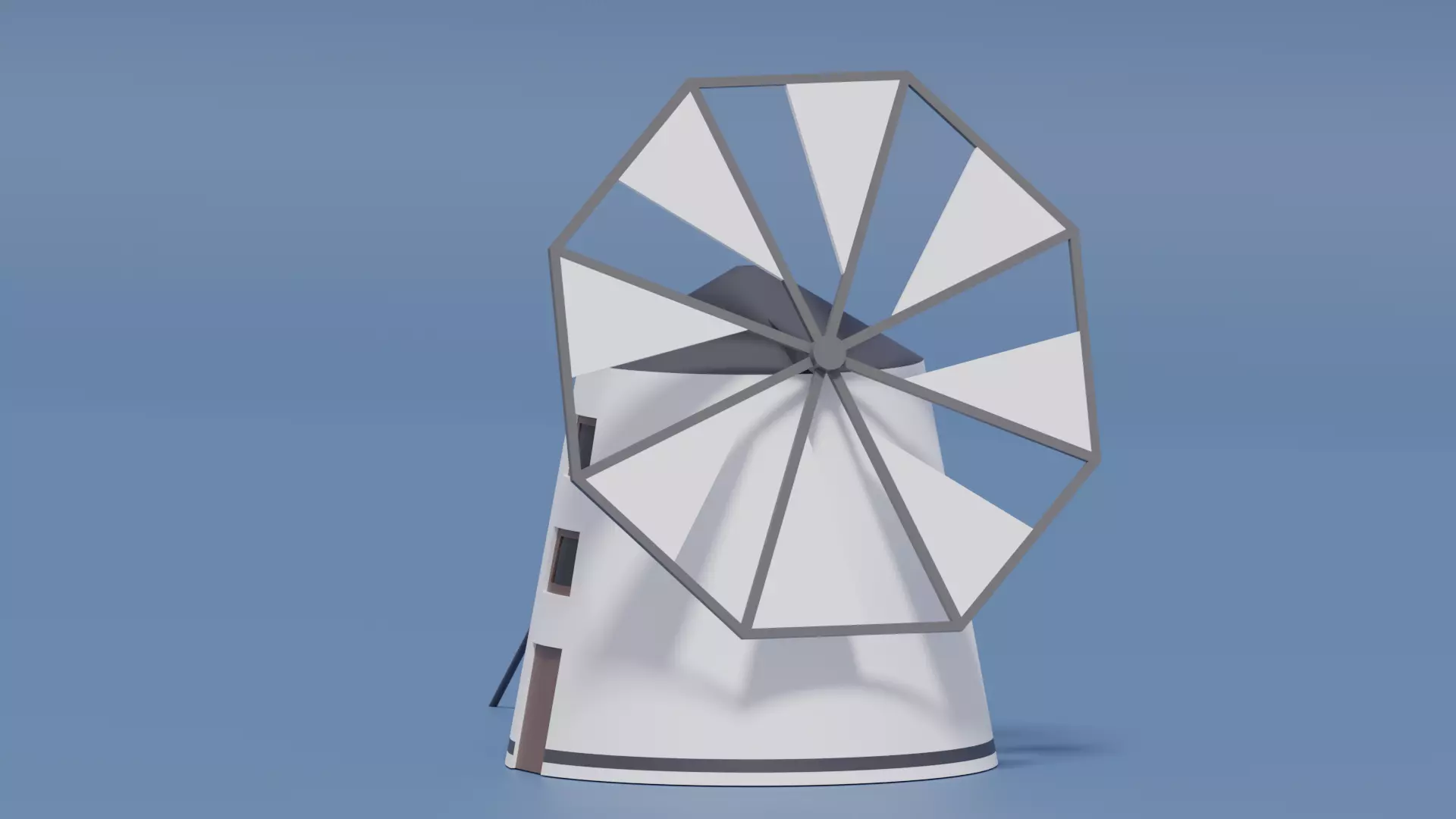Cartoon Spanish Windmill 3D model_1