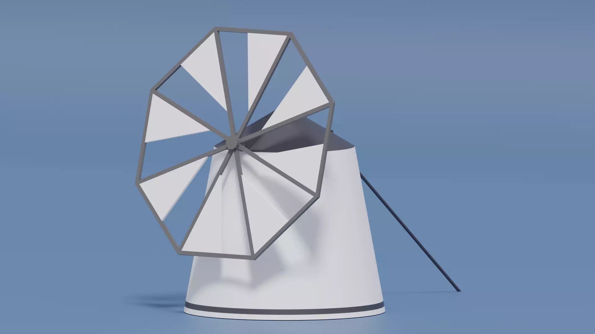 Cartoon Spanish Windmill 3D model_3