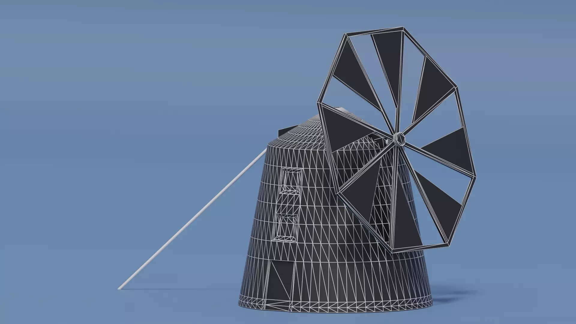 Cartoon Spanish Windmill 3D model_11