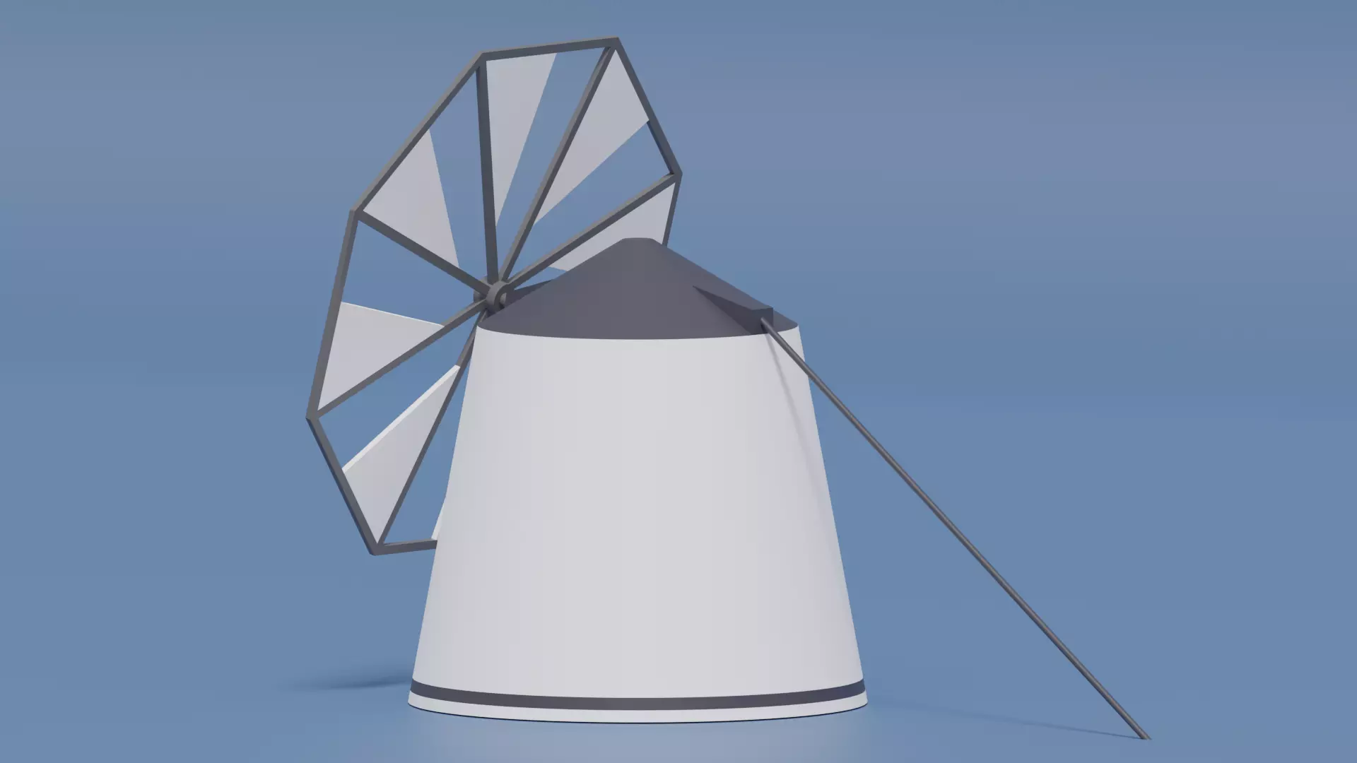Cartoon Spanish Windmill 3D model_6