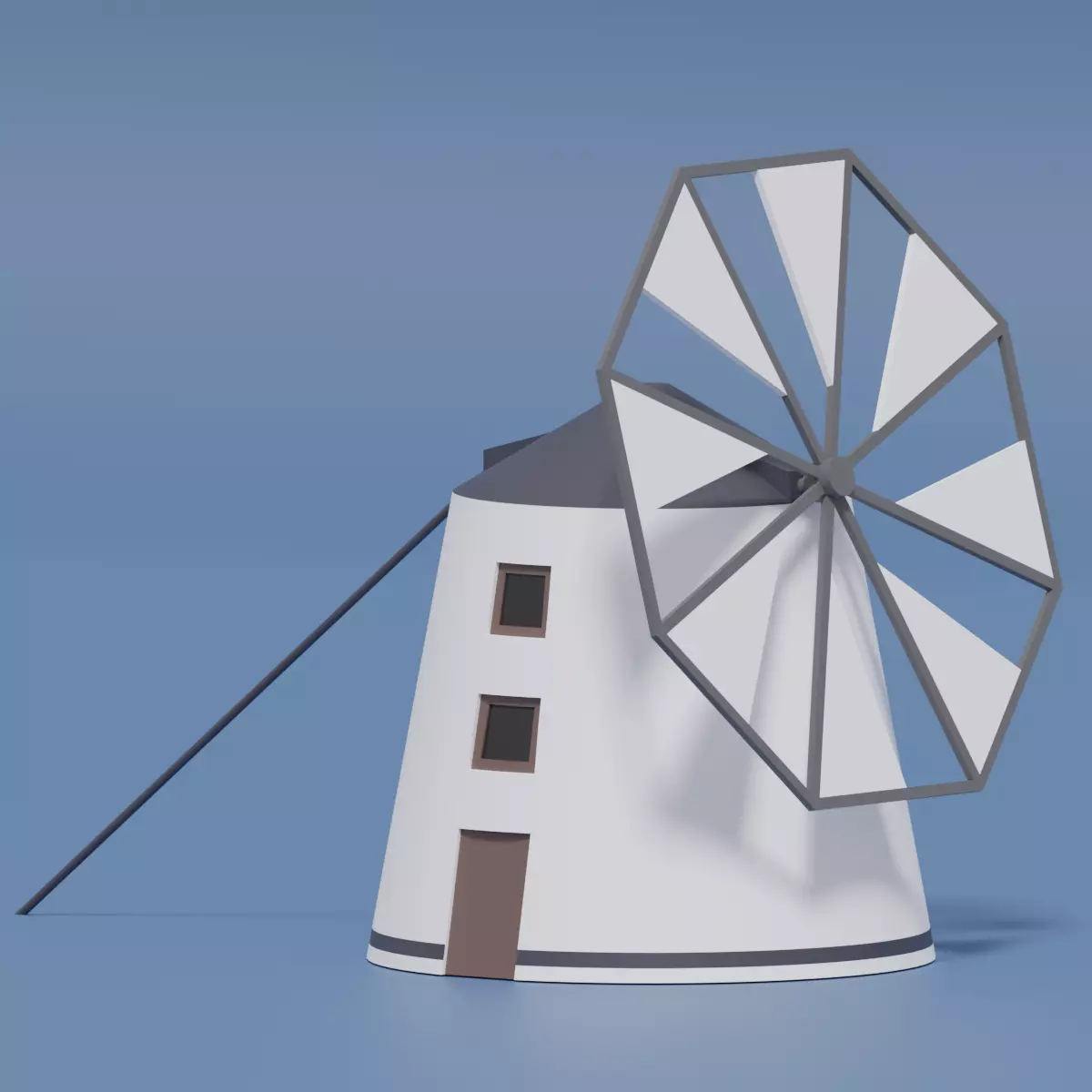 Cartoon Spanish Windmill 3D model_12