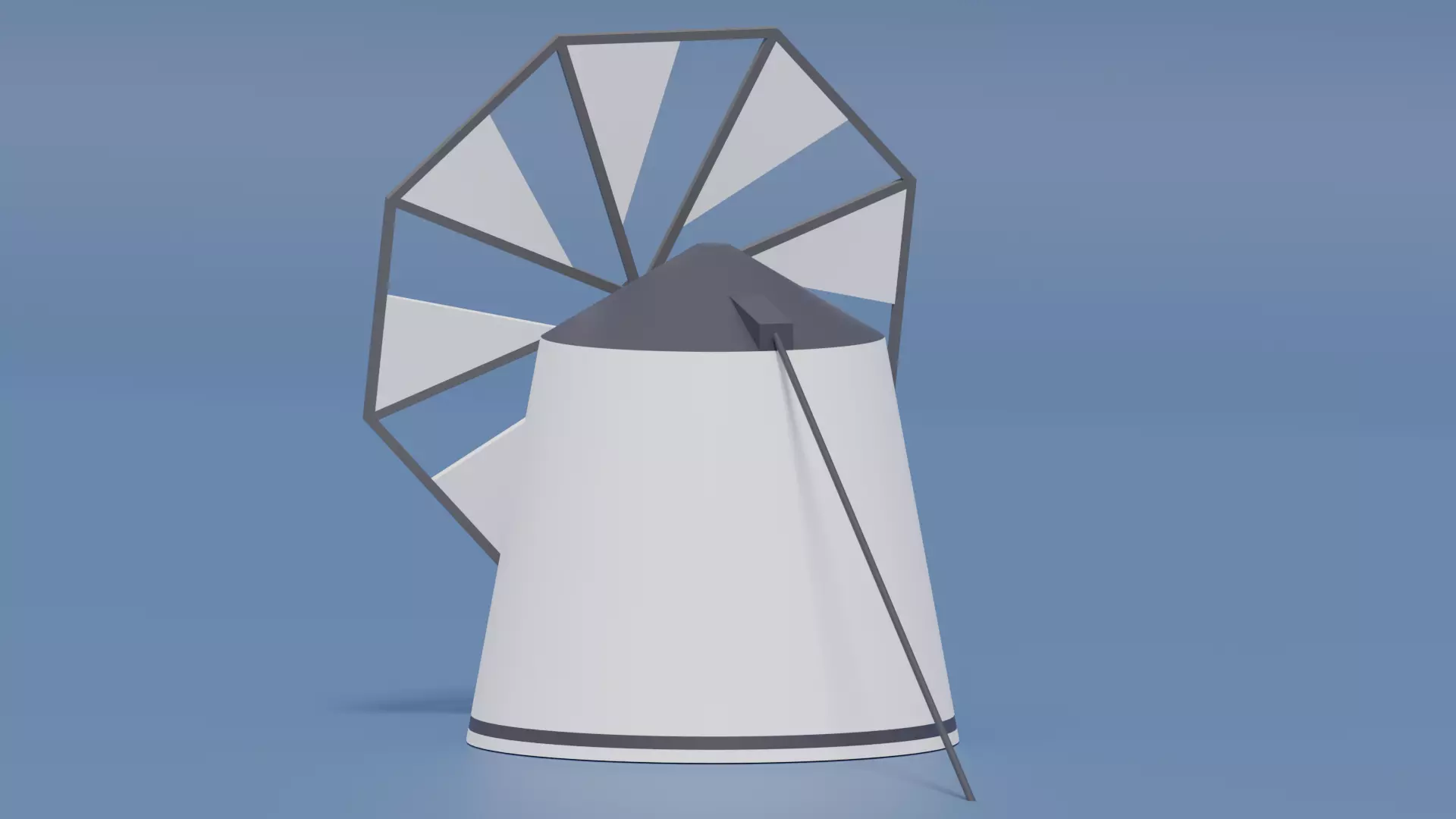 Cartoon Spanish Windmill 3D model_7