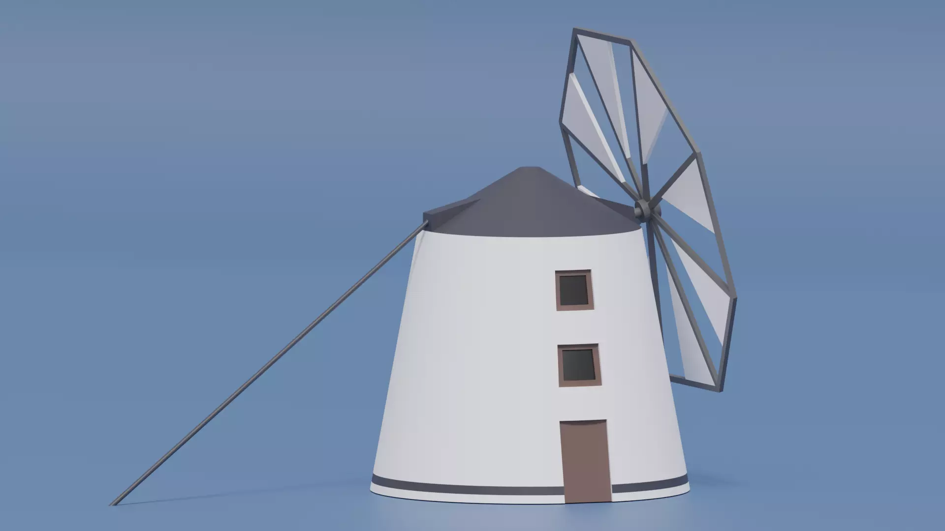 Cartoon Spanish Windmill 3D model_9