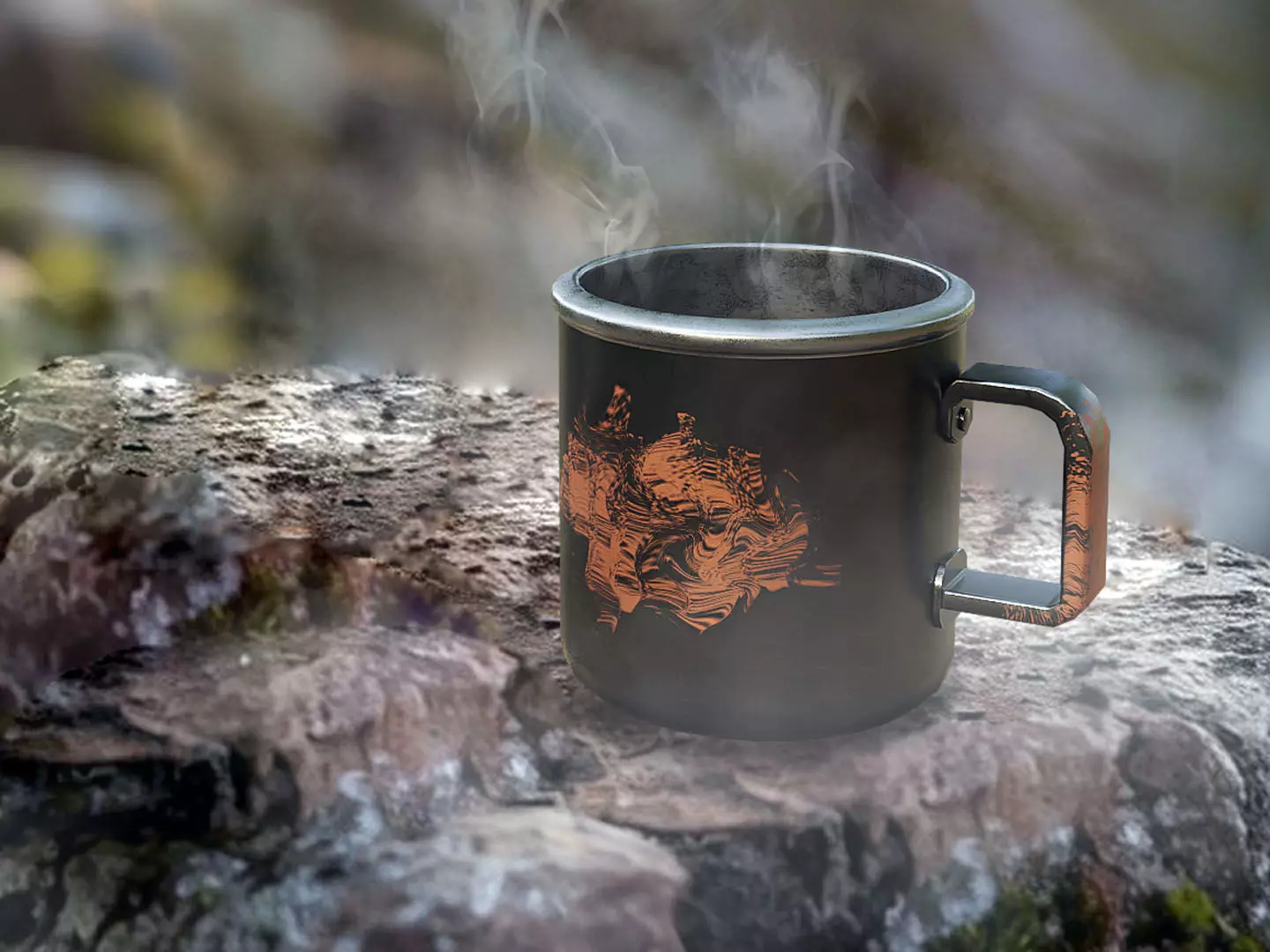 Camping Mug Stylized Low-poly 3D model_0