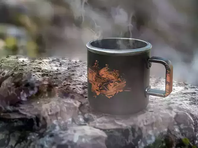 Camping Mug Stylized Low-poly 3D model