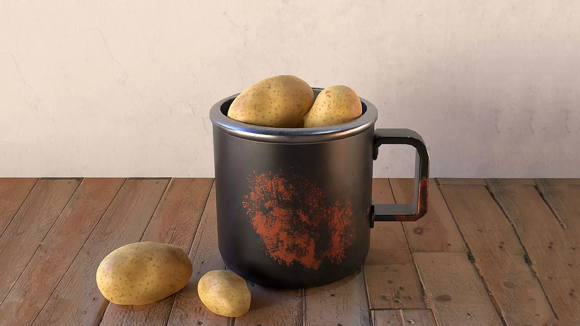 Camping Mug Stylized Low-poly 3D model_2