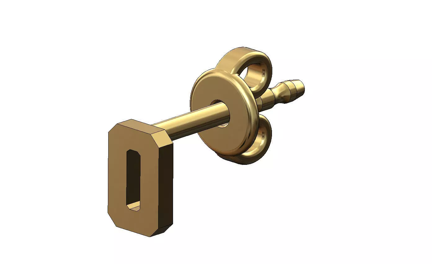 O letter varsity font stud earring 3D print model