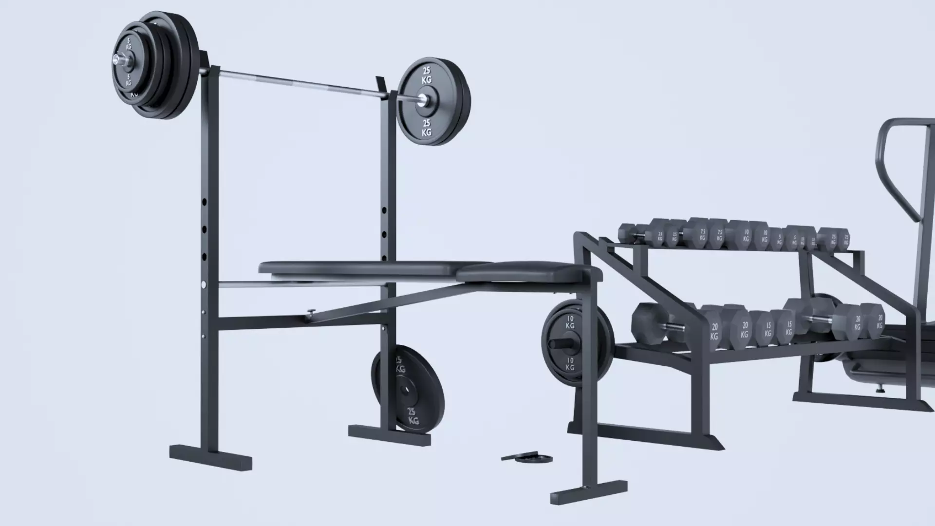 Gym Props 3D Asset Pack Low-poly 3D model_2