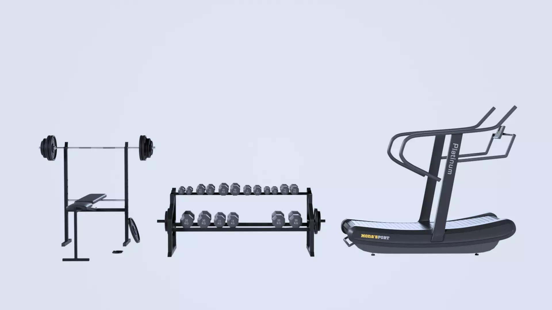 Gym Props 3D Asset Pack Low-poly 3D model_1