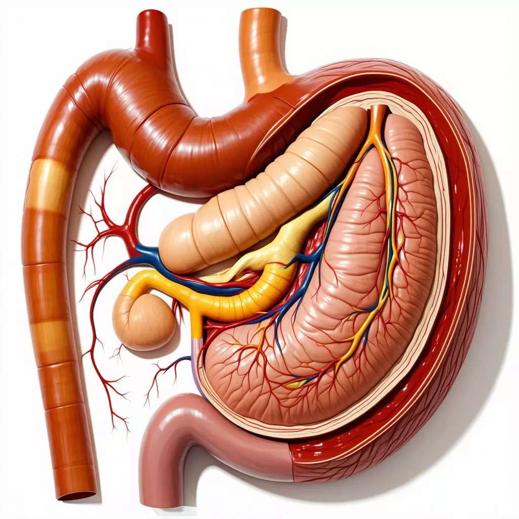 Realistic Human Digestive System Model Low-poly 3D model_0