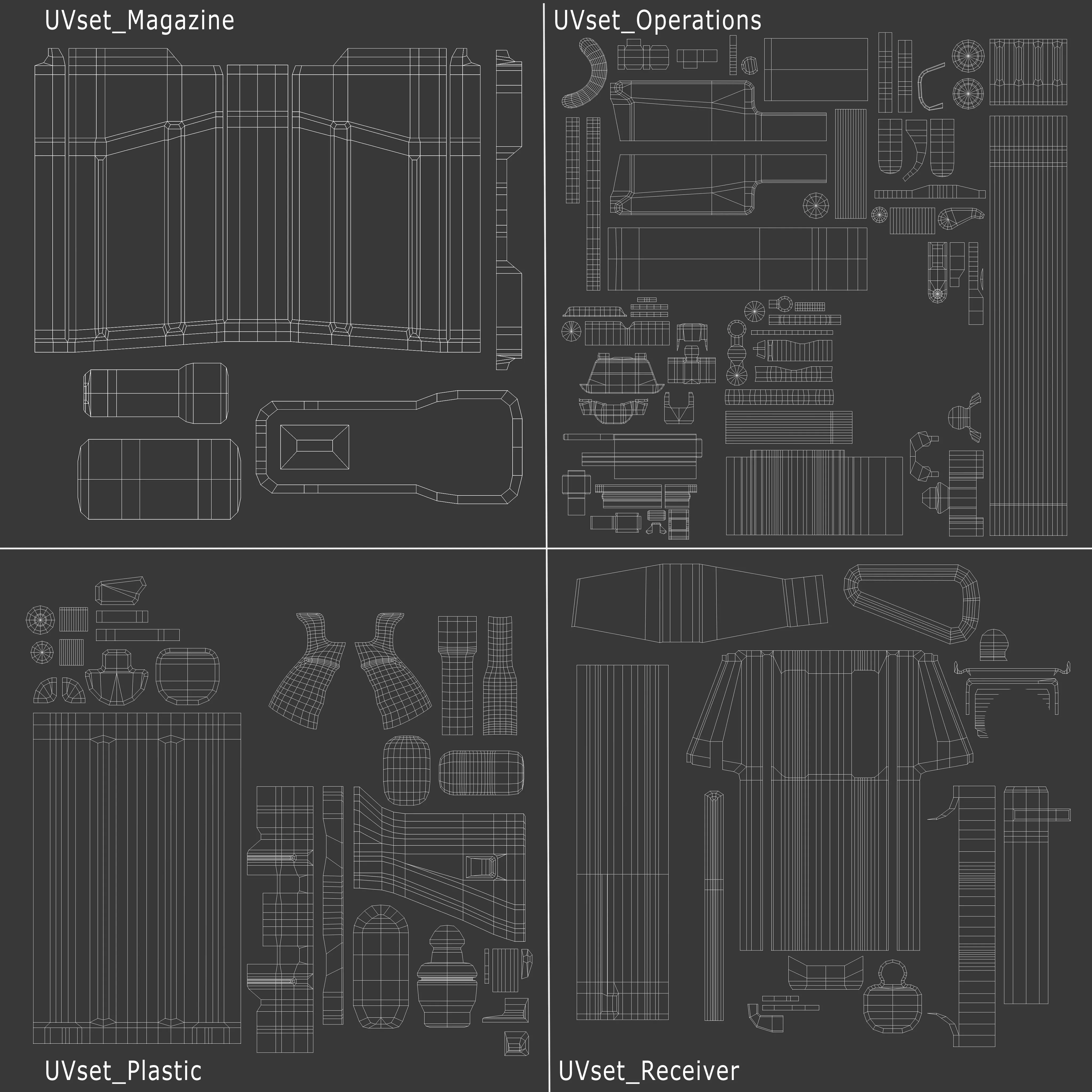 Stylized G3 rifle model Low-poly 3D model_7