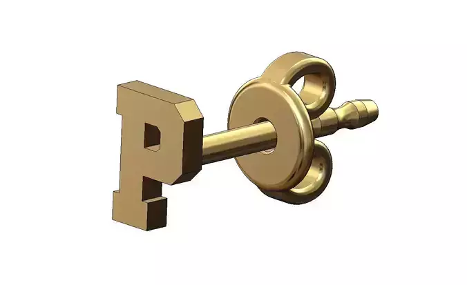 P letter varsity font stud earring