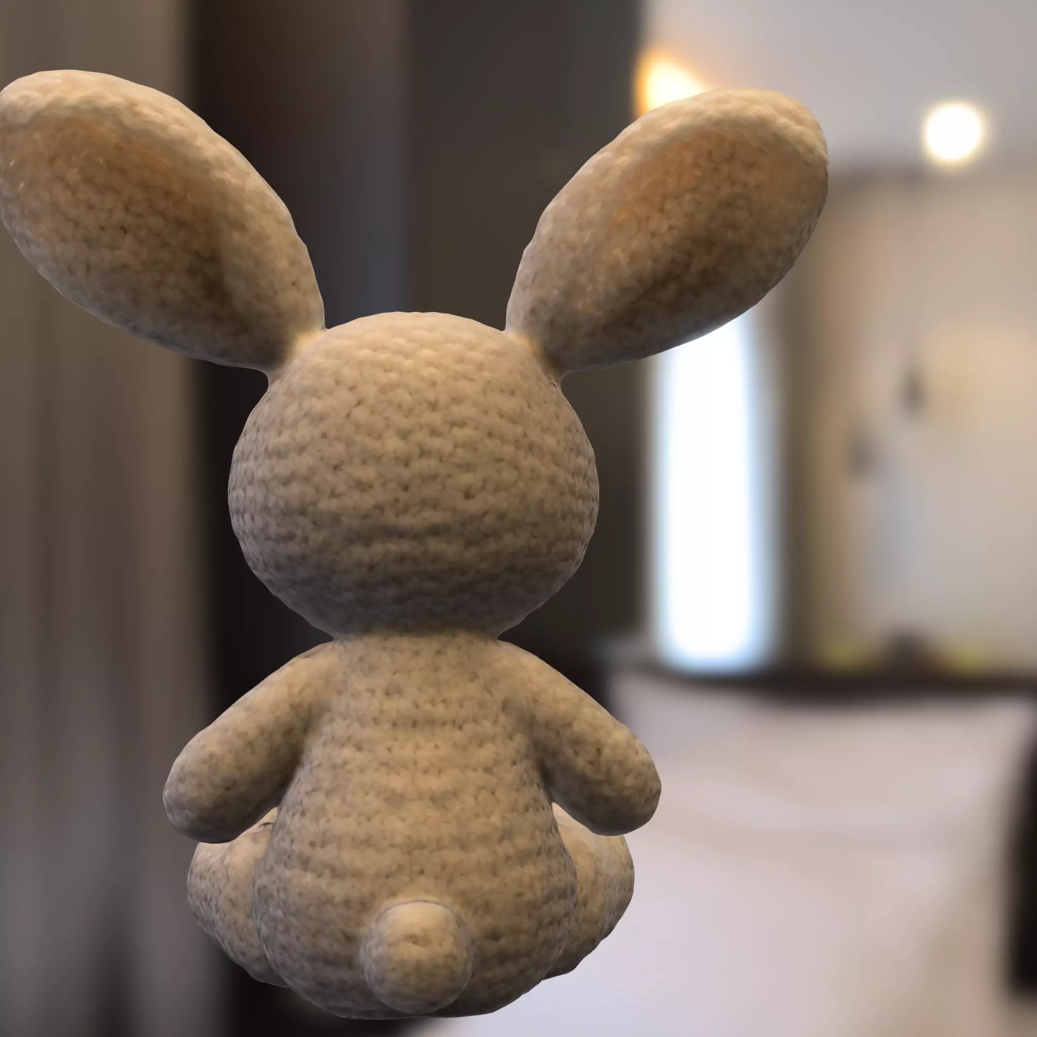 Crochet Bunny Plush Low-poly 3D model_3