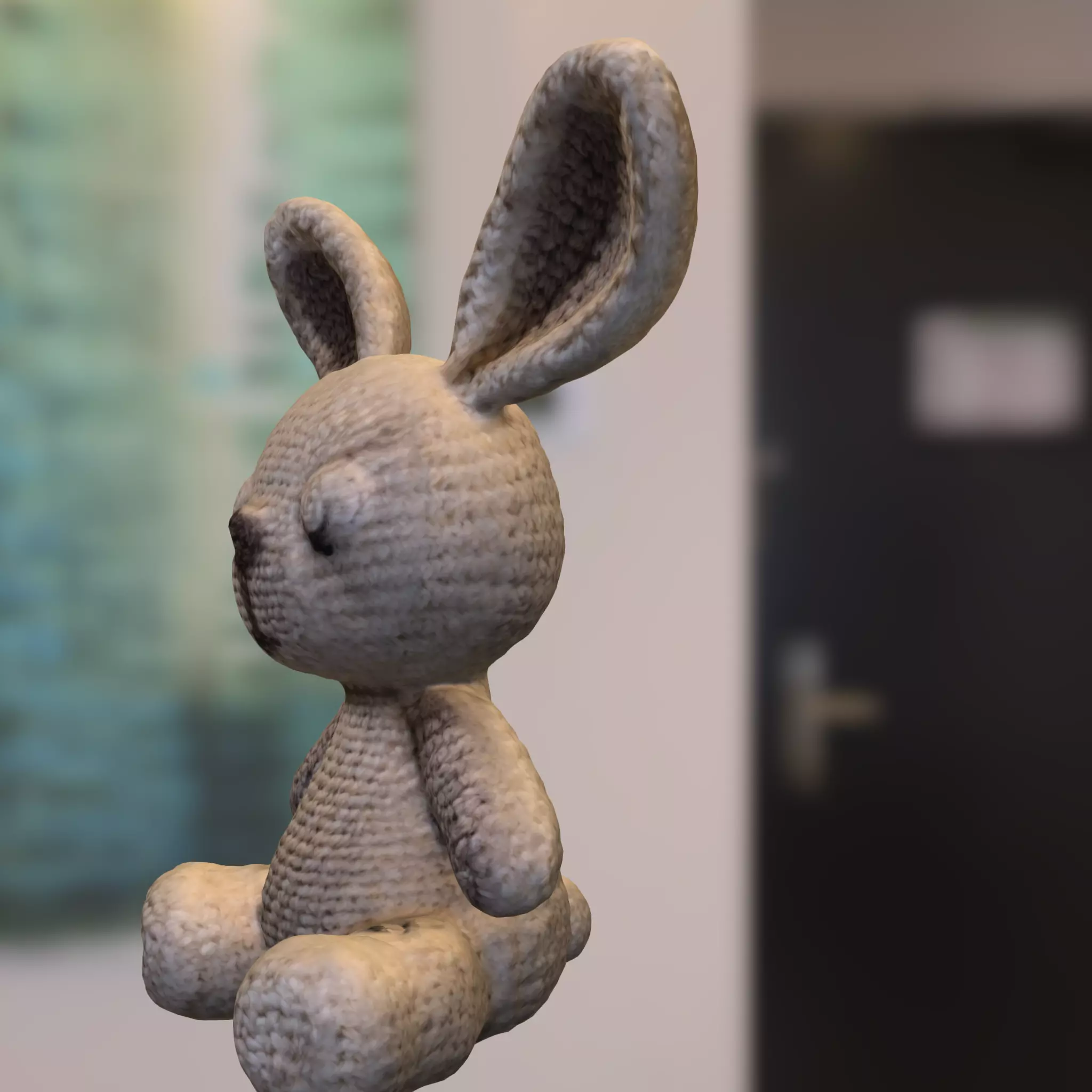 Crochet Bunny Plush Low-poly 3D model_1