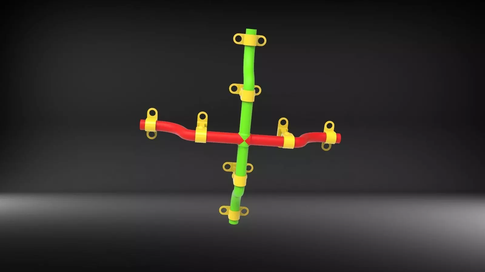 Rusted and Colorful industrial pipeline 3D print model_2