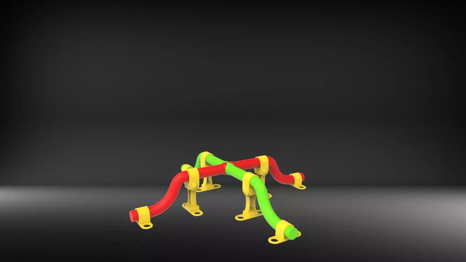 Rusted and Colorful industrial pipeline 3D print model_0