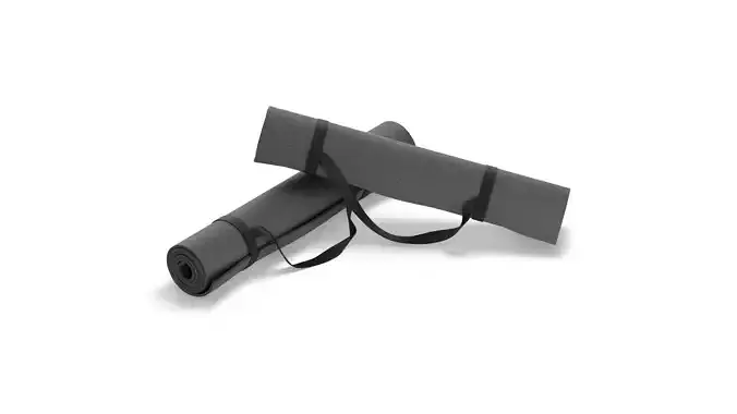 Black Twisted Yoga Mat Set - two gym roll yogi pad with handles