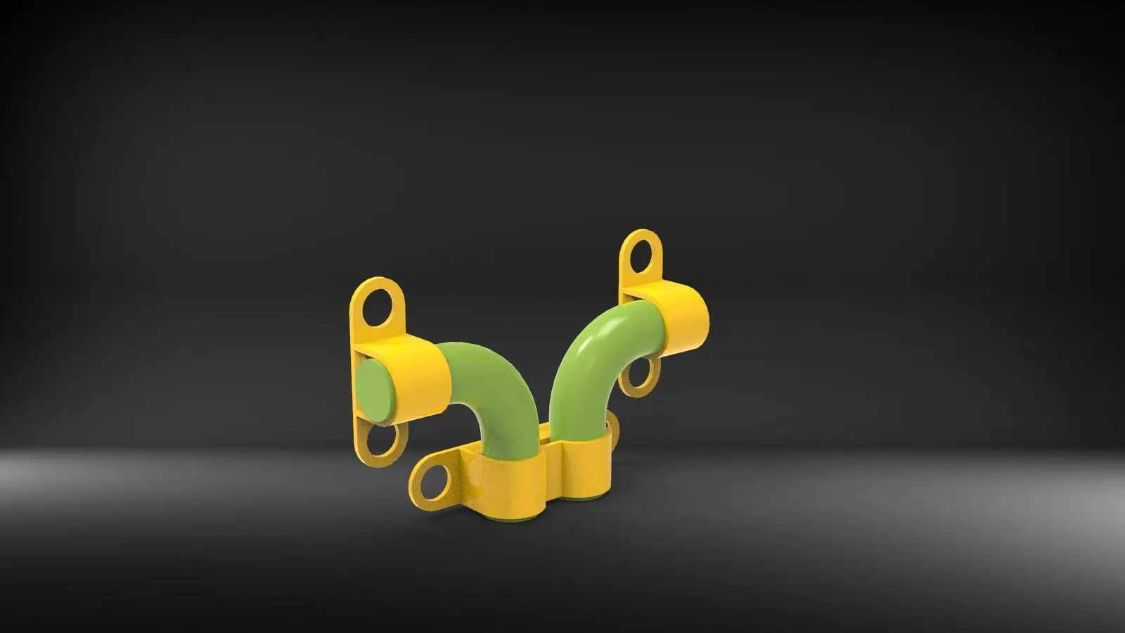  A detailed dual-pipe metal assembly 3D print model_1