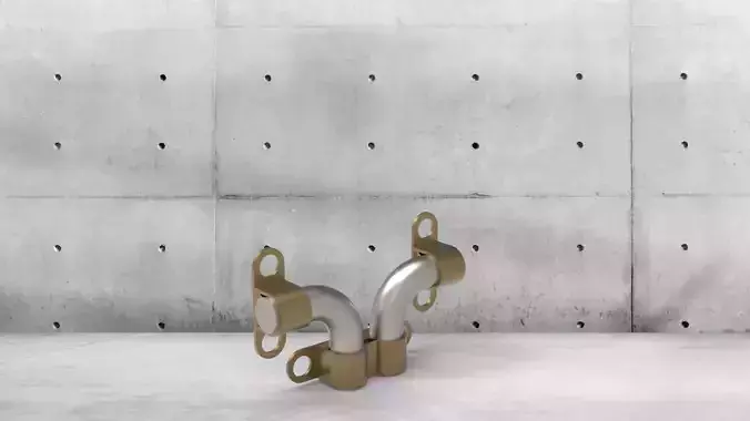  A detailed dual-pipe metal assembly