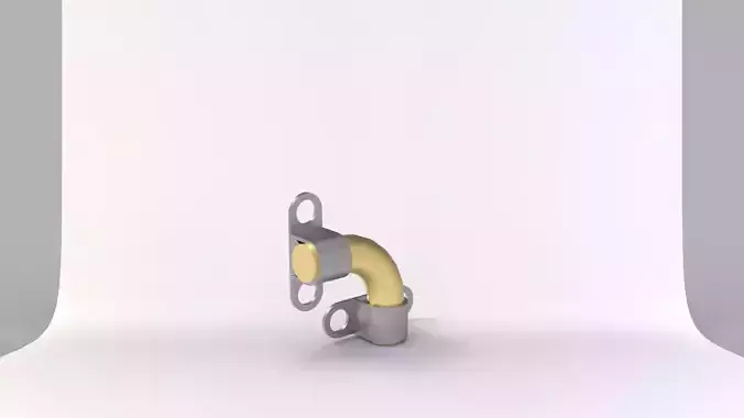 Single 90degree bent metal pipe 3D print model