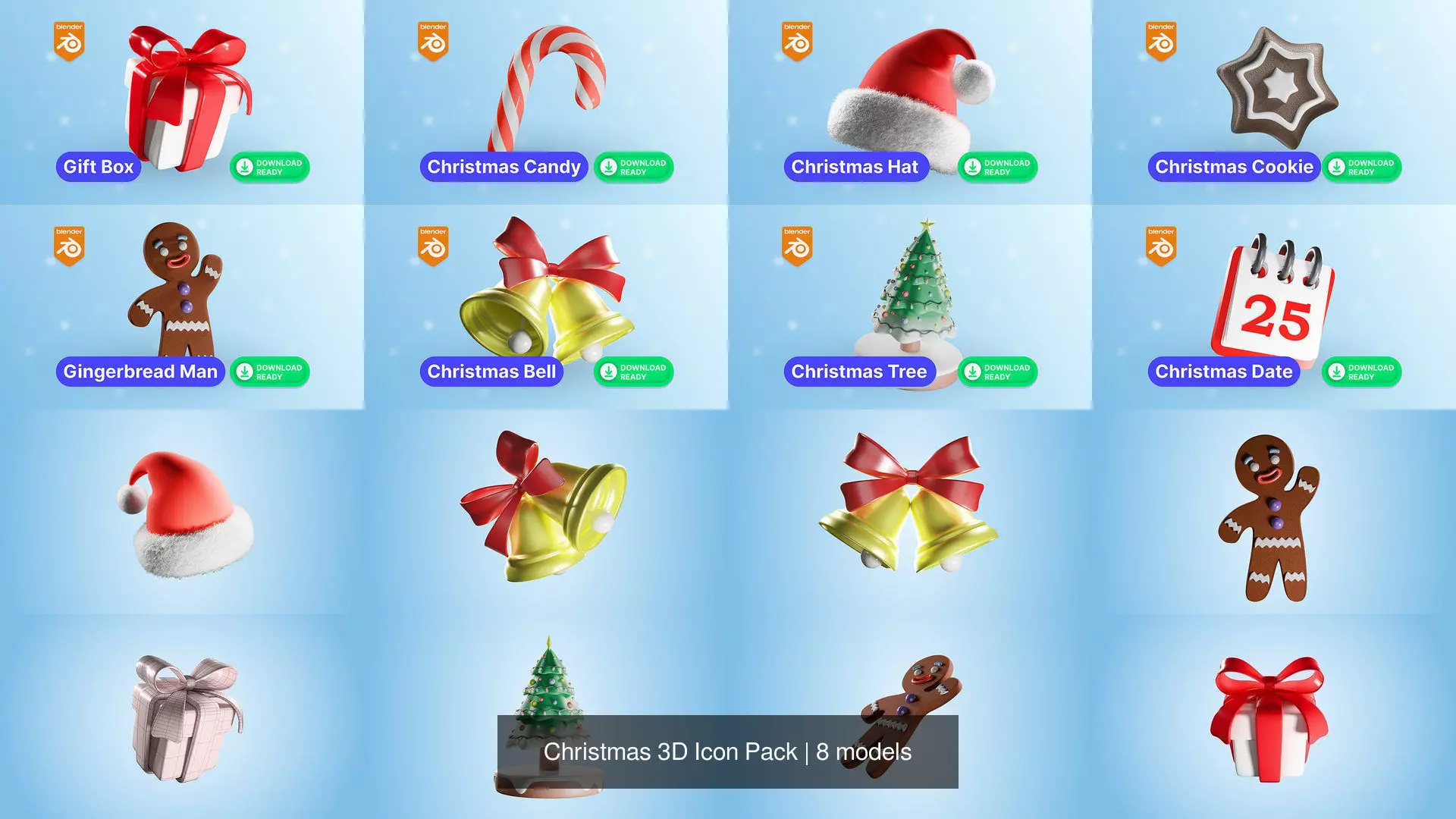 Christmas 3D Icon Pack 3D Model Collection_1