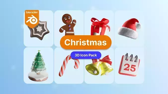 Christmas 3D Icon Pack 3D Model Collection
