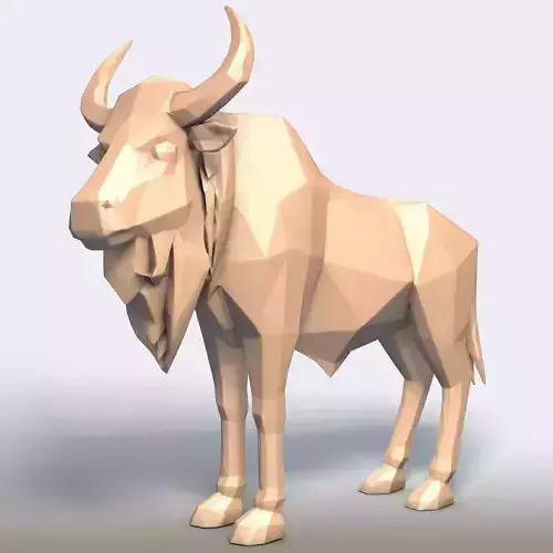 Wildebeest Low Poly