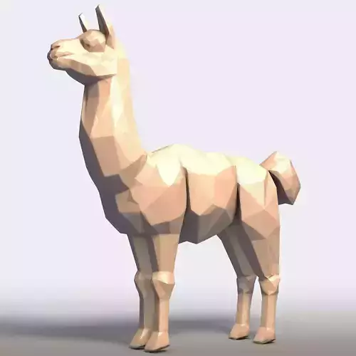 Llama Low Poly 3D print model