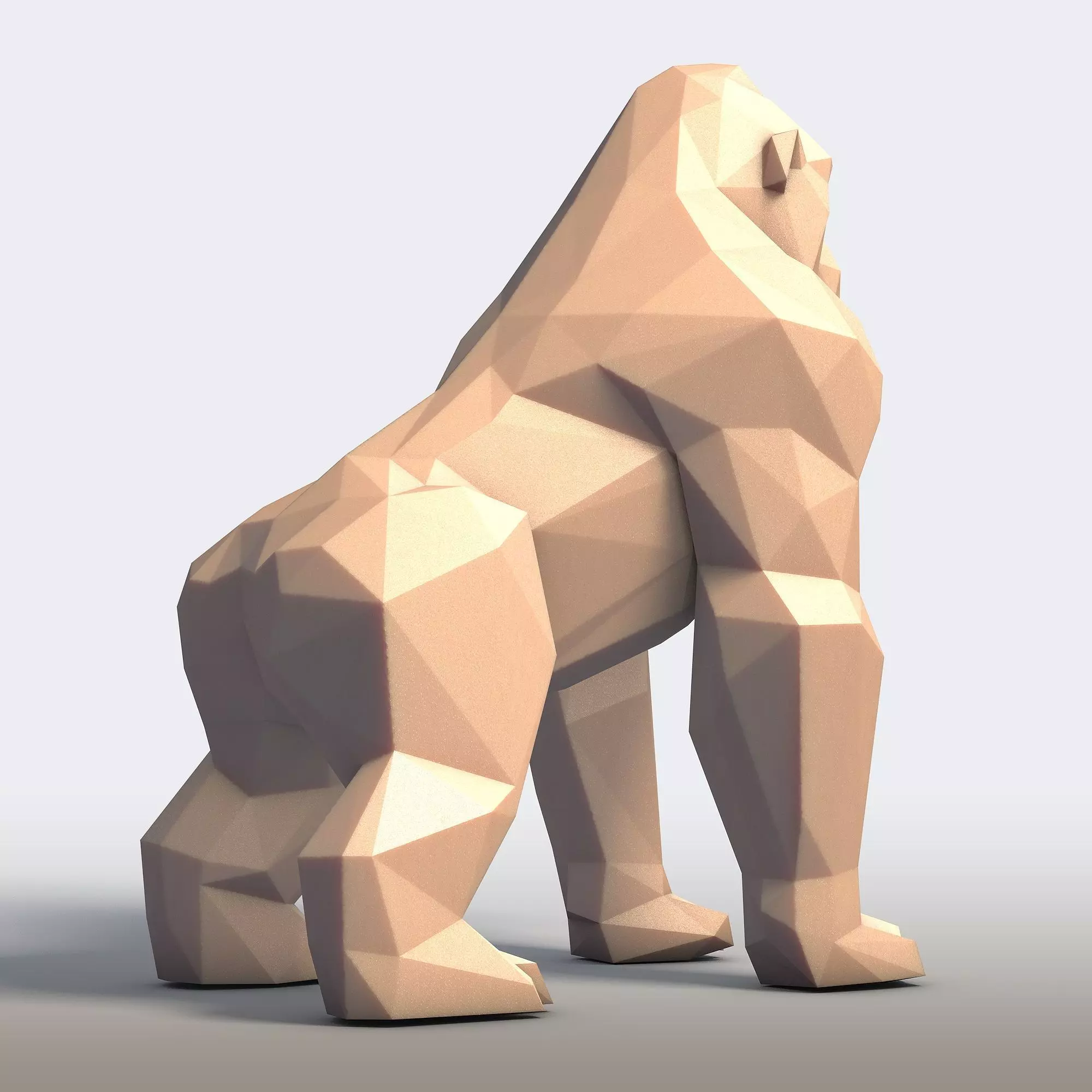 Gorilla Low Poly 3D print model_2