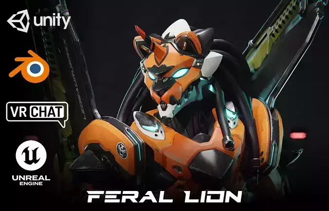 Feral Unit - Lion Low-poly 3D model