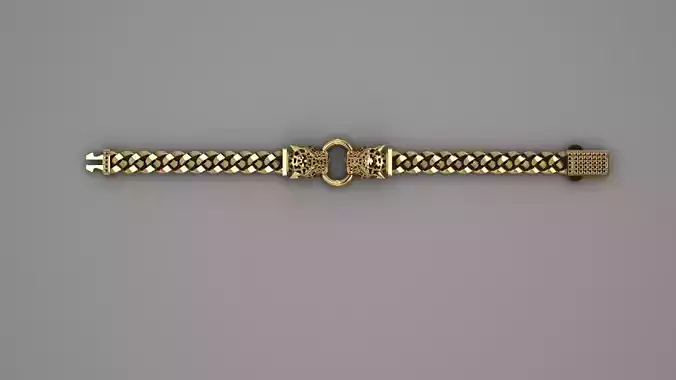 Braided Gold Panther Bracelet 3D print model 3D print model