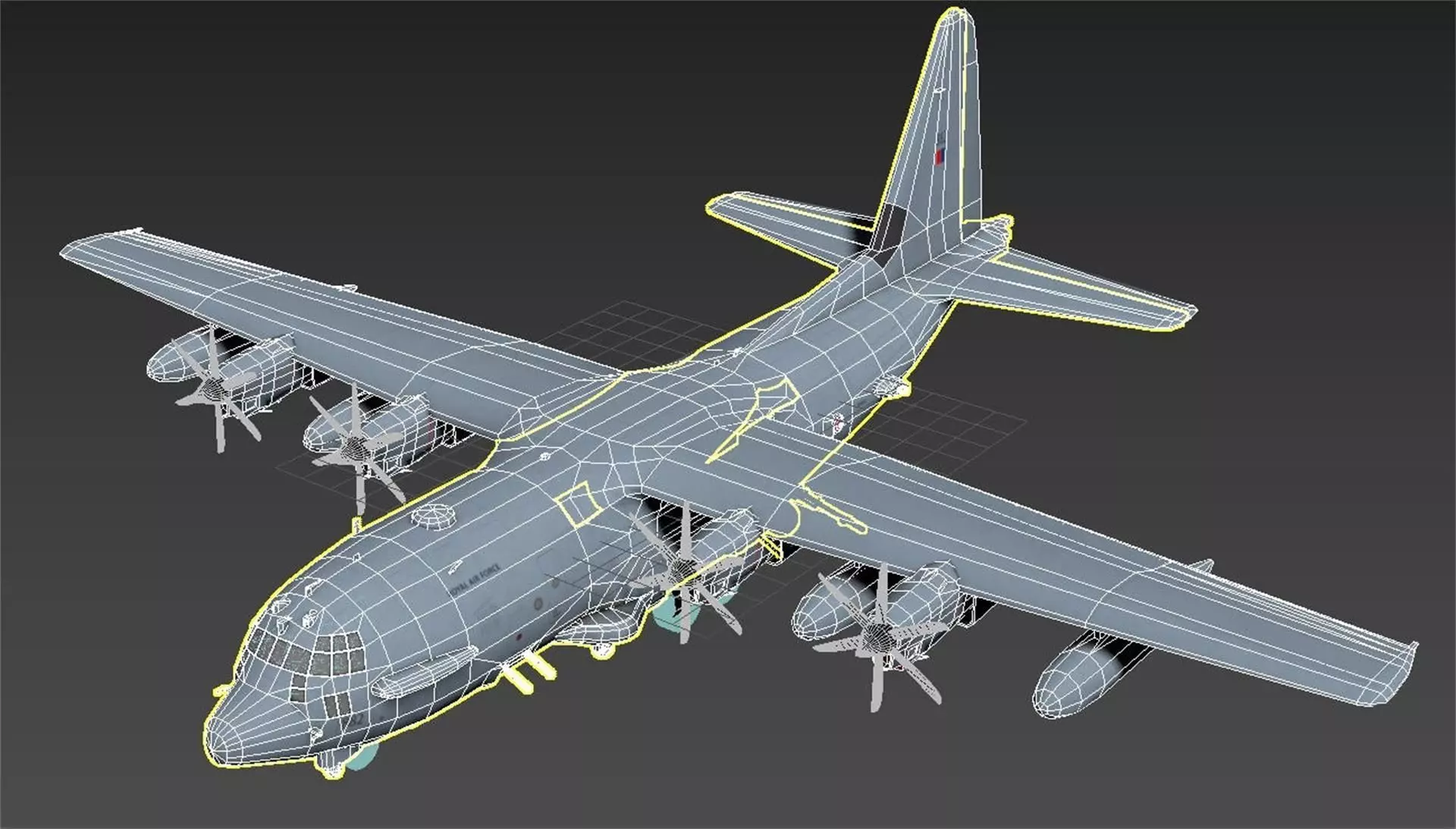 Lockheed AC-130J Ghostrider Low-poly 3D model_8