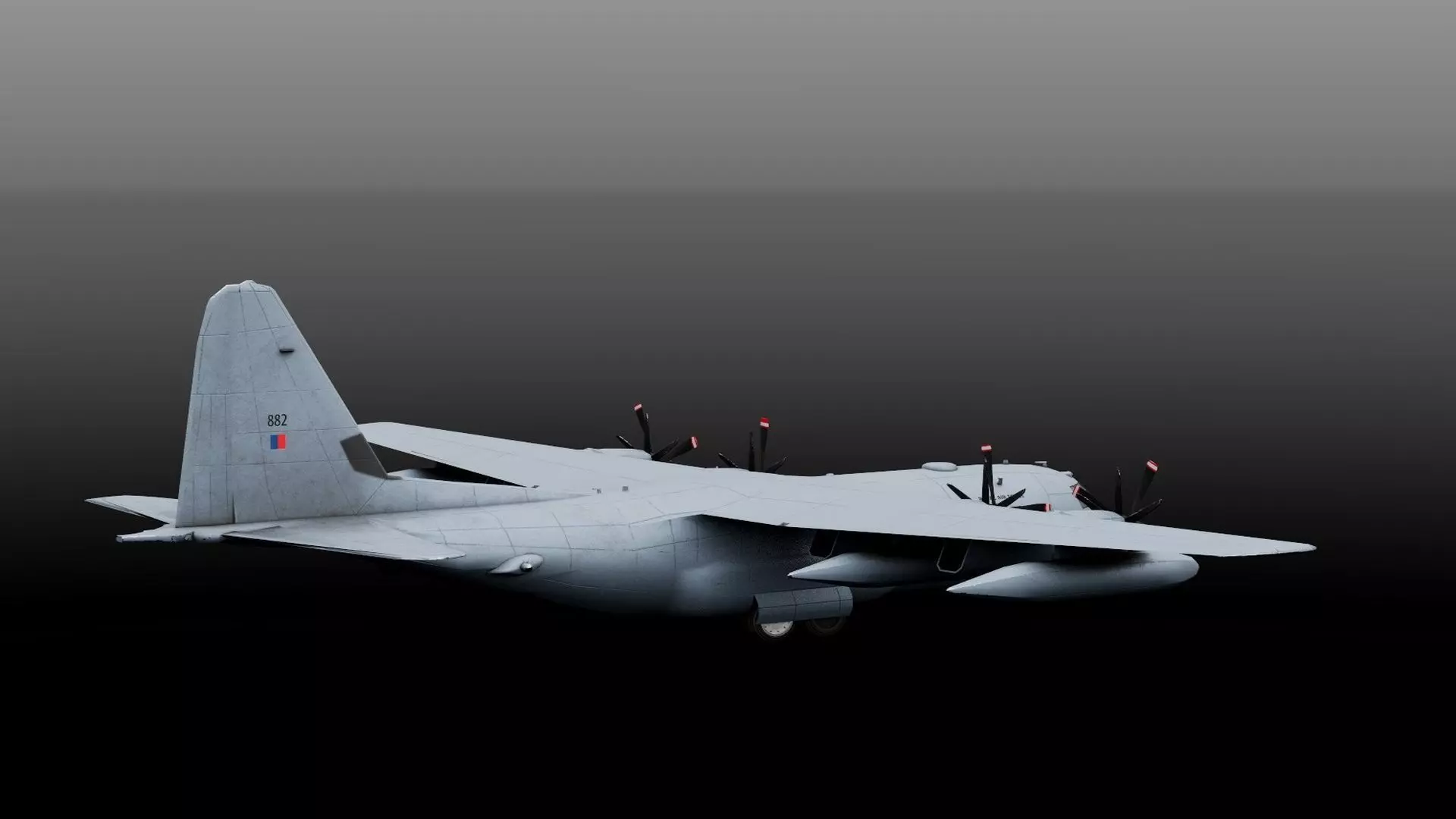 Lockheed AC-130J Ghostrider Low-poly 3D model_4