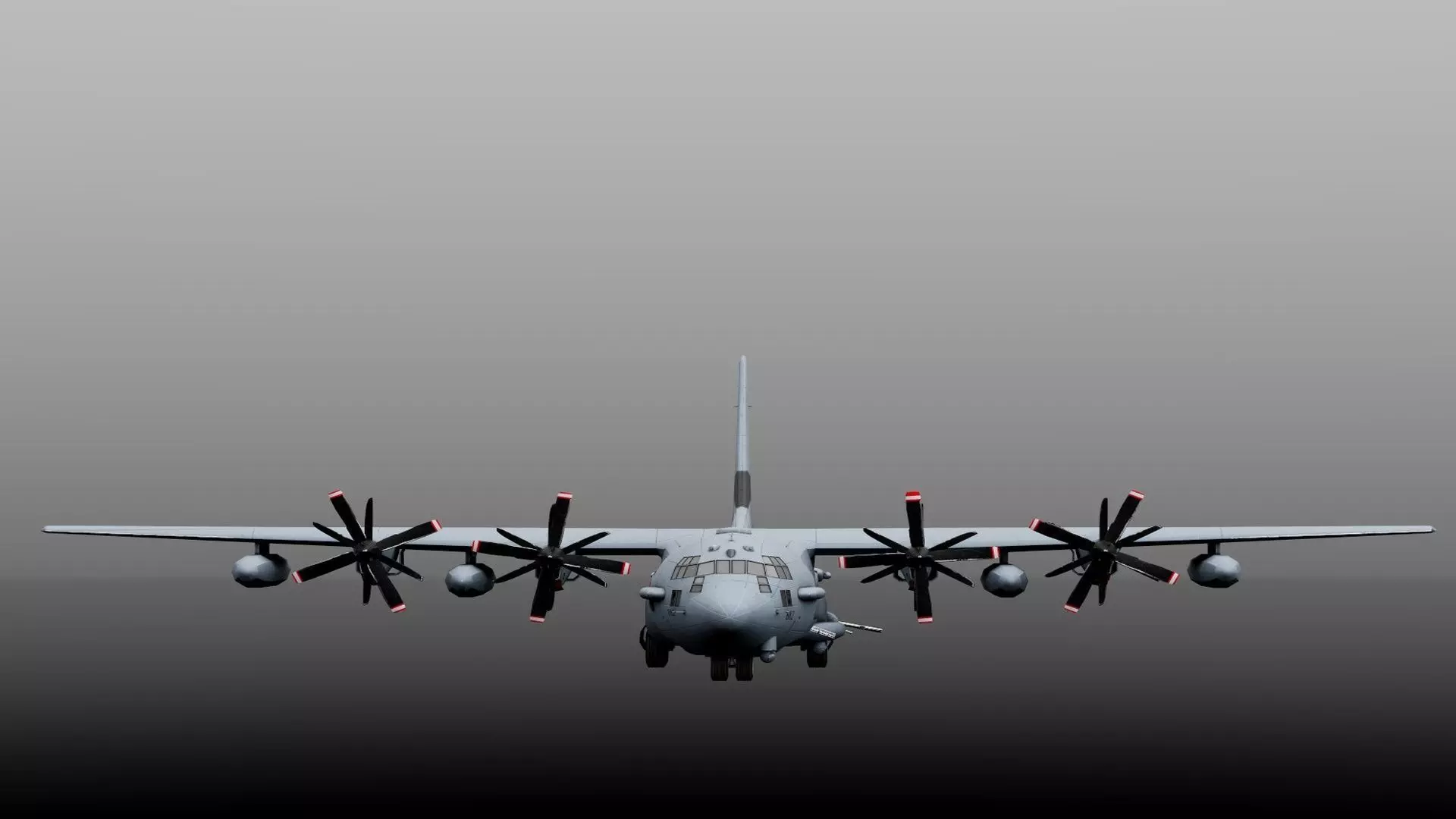 Lockheed AC-130J Ghostrider Low-poly 3D model_2