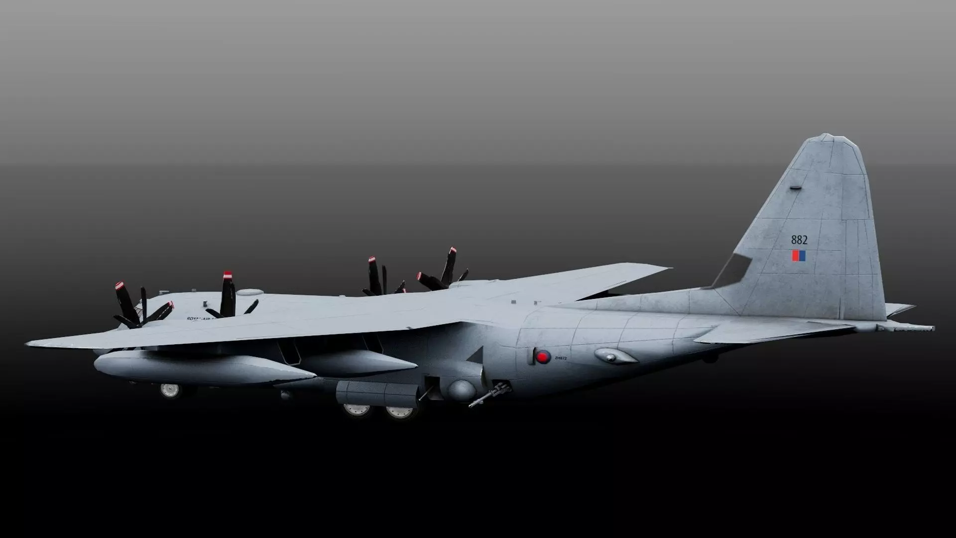 Lockheed AC-130J Ghostrider Low-poly 3D model_6